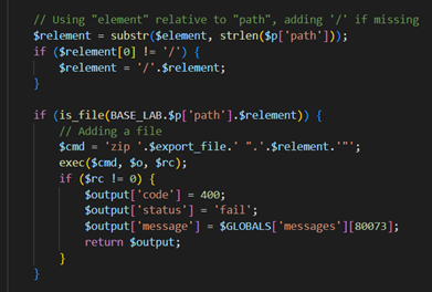 apiExportLabs function